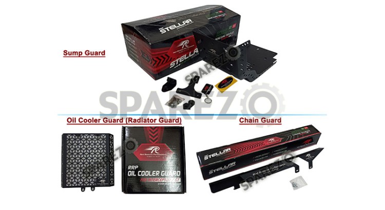 Royal Enfield GT Continental and Interceptor 650cc  Red Rooster 3 Pcs Combo Pack Black - SPAREZO